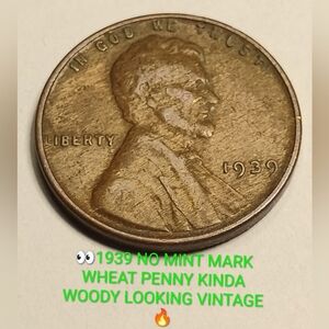 ✅👀 Vintage 1939 Wheat Penny Kinda WOODY LOOKING 🔥